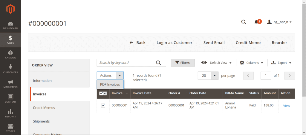 Magento 2 Invoice